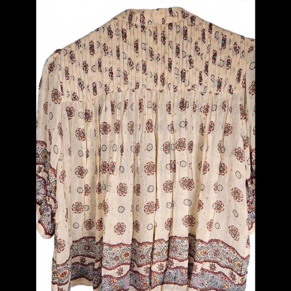 Zara Bohemian Floral See Through Blouse Size Small - Picture 3 of 9